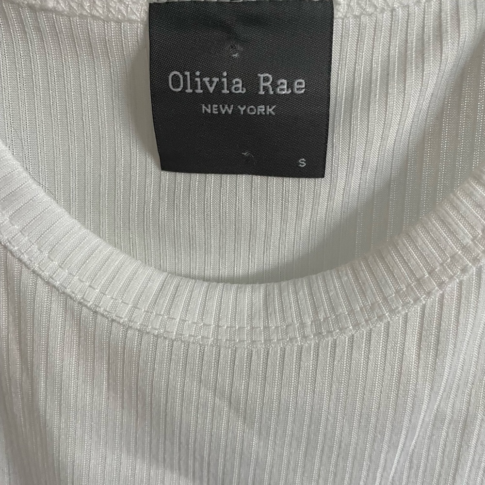Olivia Rae White Ribbed Tank Top - Picture 3 of 3